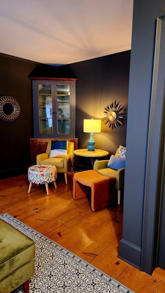 Interior painting — bold color, residential living space